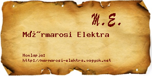 Mármarosi Elektra névjegykártya